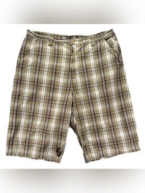 Vintage Southpole Plaid Shorts Men's 38 Brown Y2K Baggy Hip Hop Streetwear